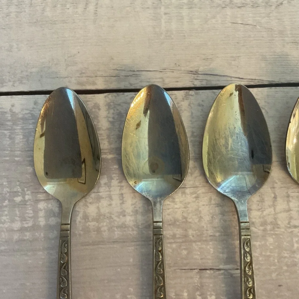 Riviera RIF4 Stainless Flatware Japan Set Of 6 Teaspoons MCM Vintage